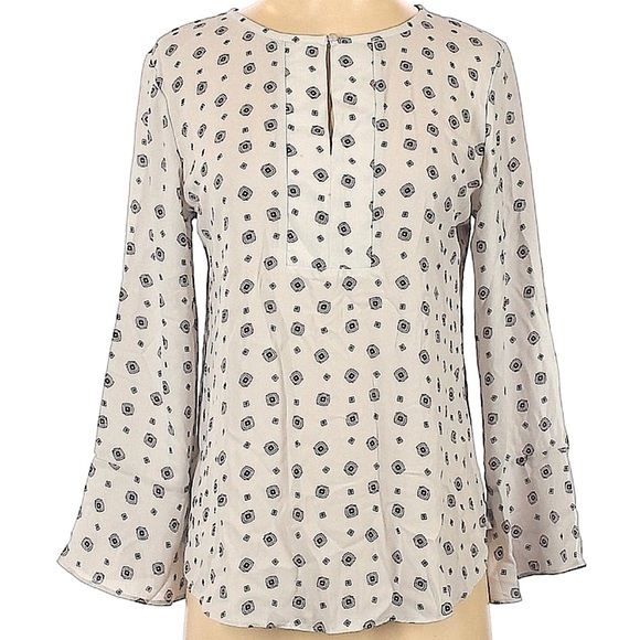 LOFT Mixed Media Bell Cuff Top | Size Small - Picture 3 of 12